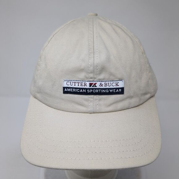 Cutter & Buck Patch Slideback Hat Tan One Size Adjustable 6 Panel - Picture 2 of 8